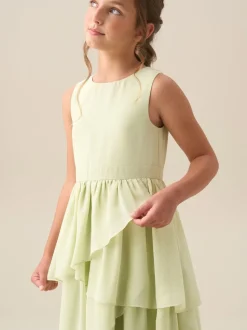 Angel & Rocket Green Letitia Sage Tiered Ruffle Dress