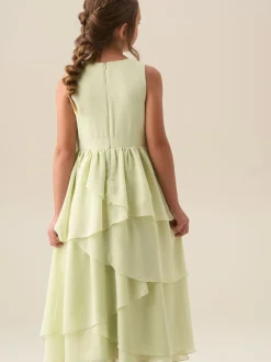 Angel & Rocket Green Letitia Sage Tiered Ruffle Dress