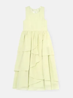 Angel & Rocket Green Letitia Sage Tiered Ruffle Dress