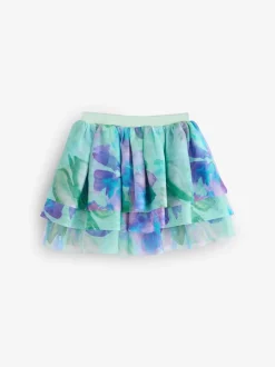 Angel & Rocket Green Lois Mint Floral Tutu And Frill Sleeve Bodysuit Set