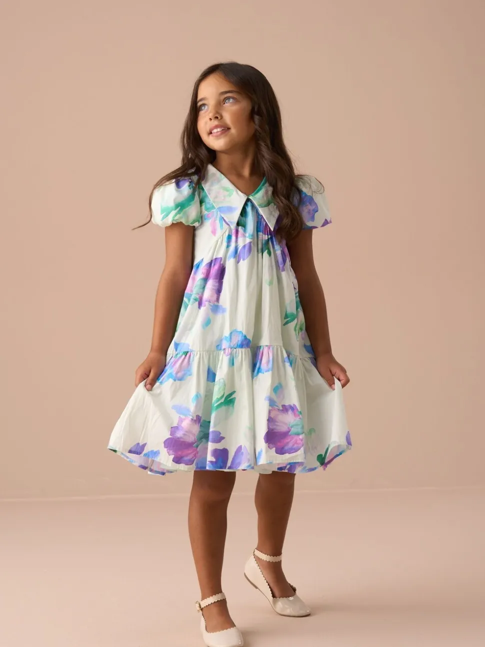 Angel & Rocket Green Lucia Mint Printed Tiered Dress