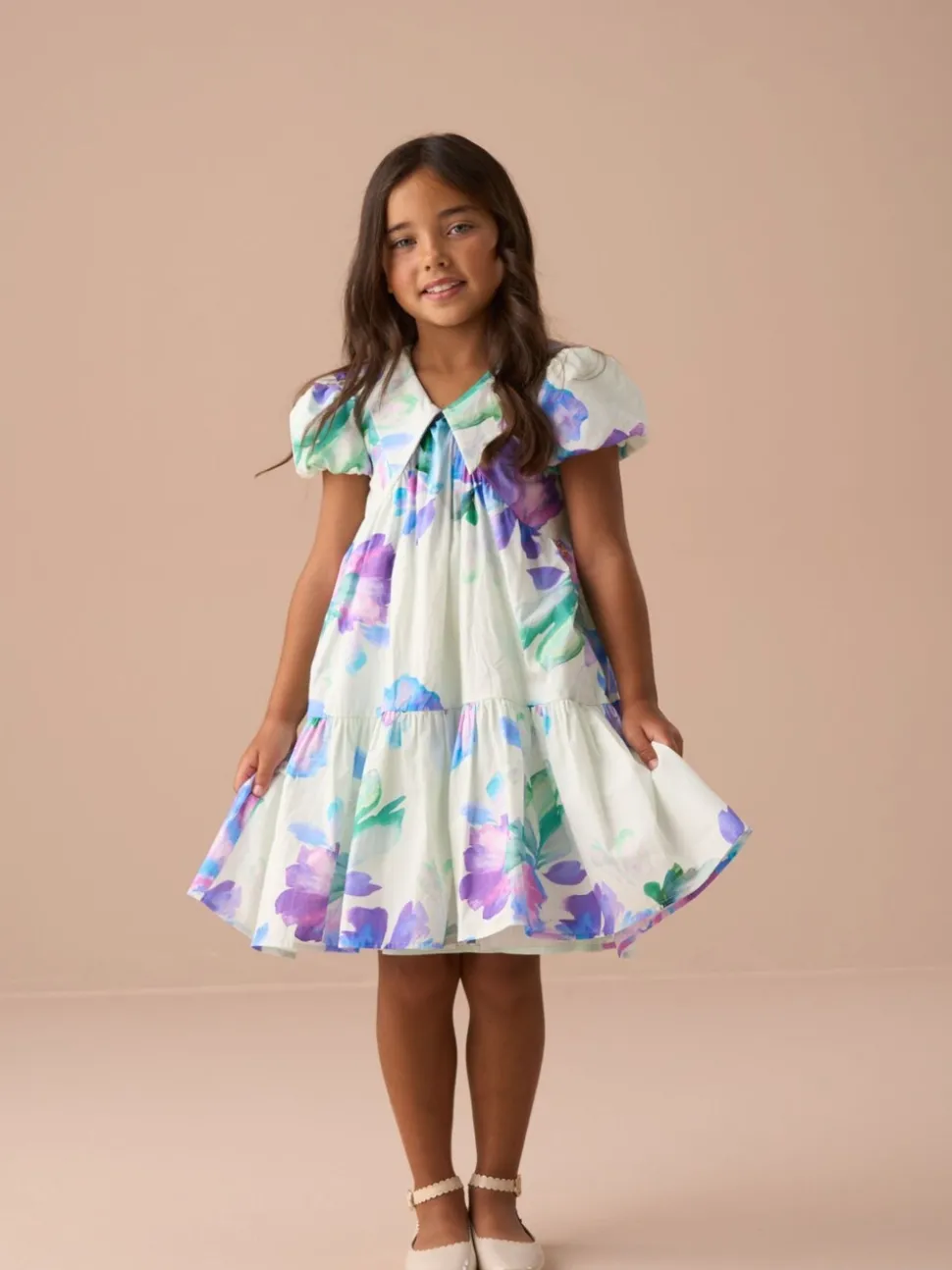 Angel & Rocket Green Lucia Mint Printed Tiered Dress