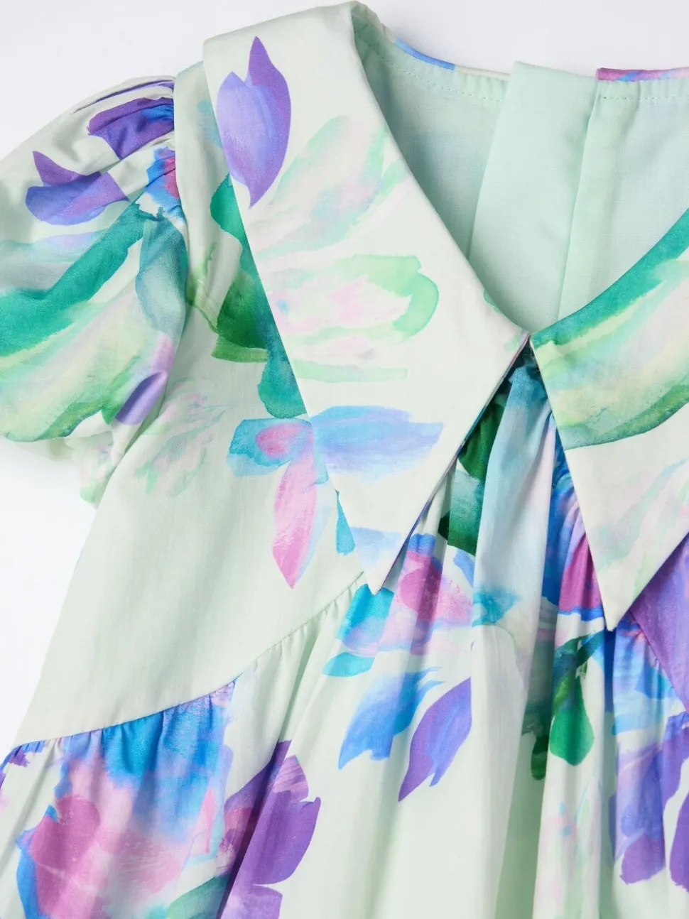 Angel & Rocket Green Lucia Mint Printed Tiered Dress