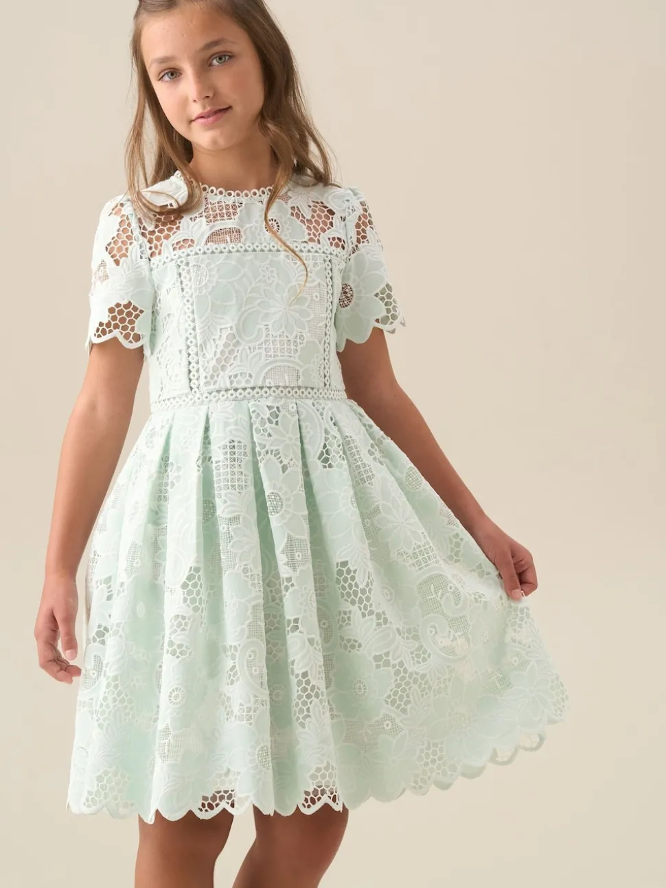 Angel & Rocket Green Maeva Mint Lace Dress