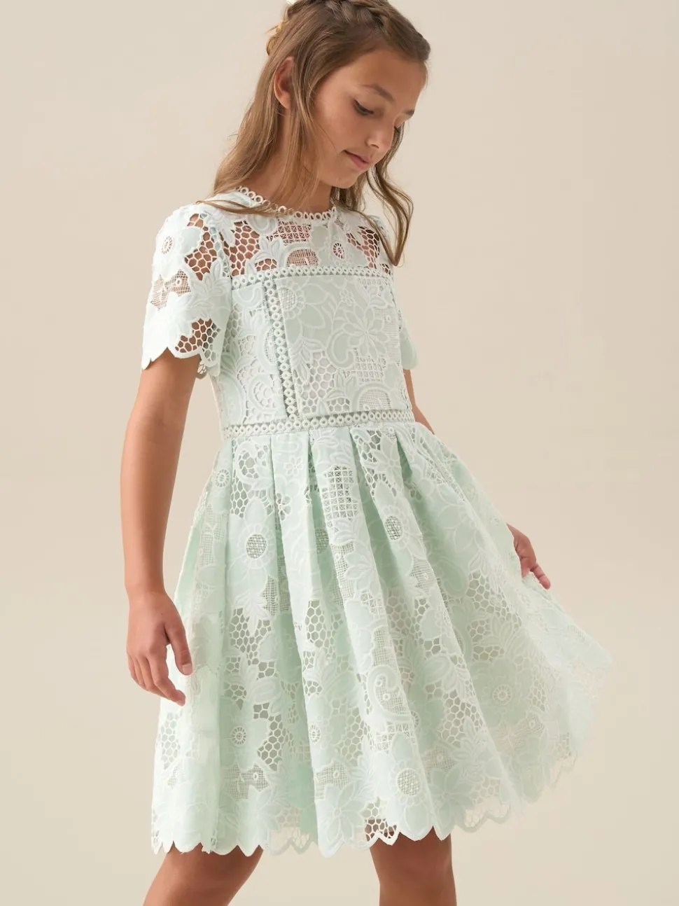 Angel & Rocket Green Maeva Mint Lace Dress