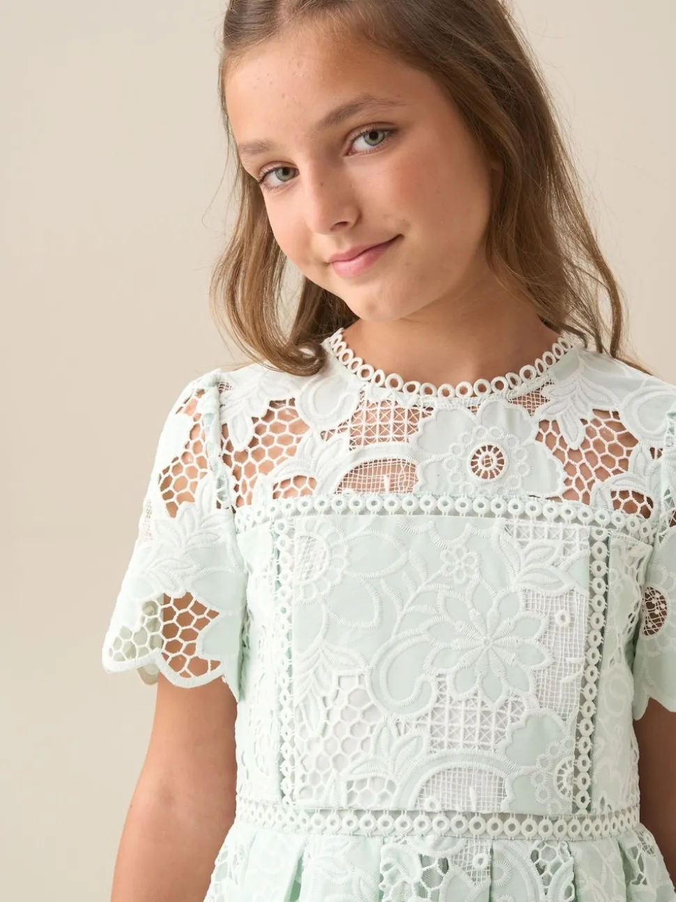 Angel & Rocket Green Maeva Mint Lace Dress