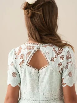 Angel & Rocket Green Maeva Mint Lace Dress