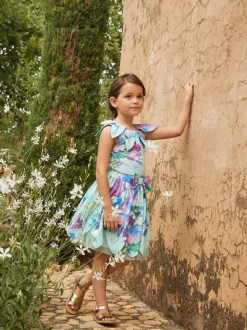 Angel & Rocket Green Margaux Ivory Petal Collar 100% Cotton Top