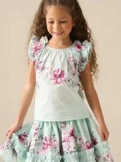 Angel & Rocket Green Nina Ruffle Shell Blouse