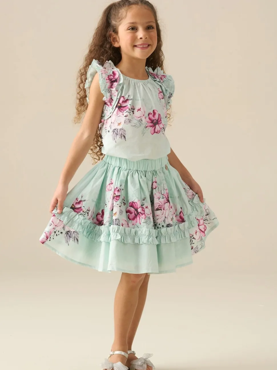 Angel & Rocket Green Nina Ruffle Shell Blouse