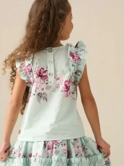 Angel & Rocket Green Nina Ruffle Shell Blouse