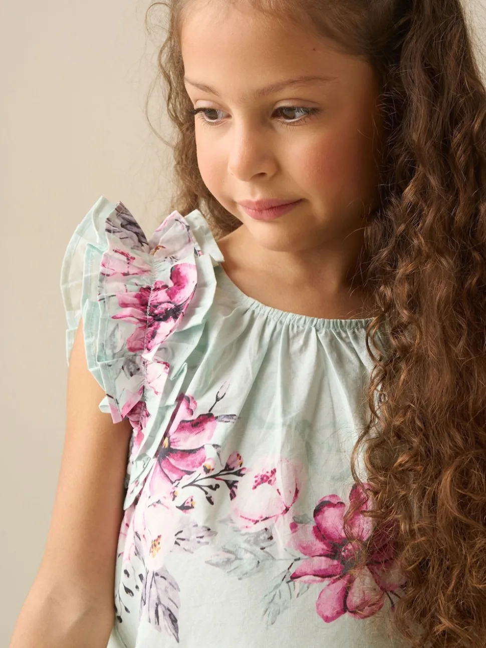 Angel & Rocket Green Nina Ruffle Shell Blouse