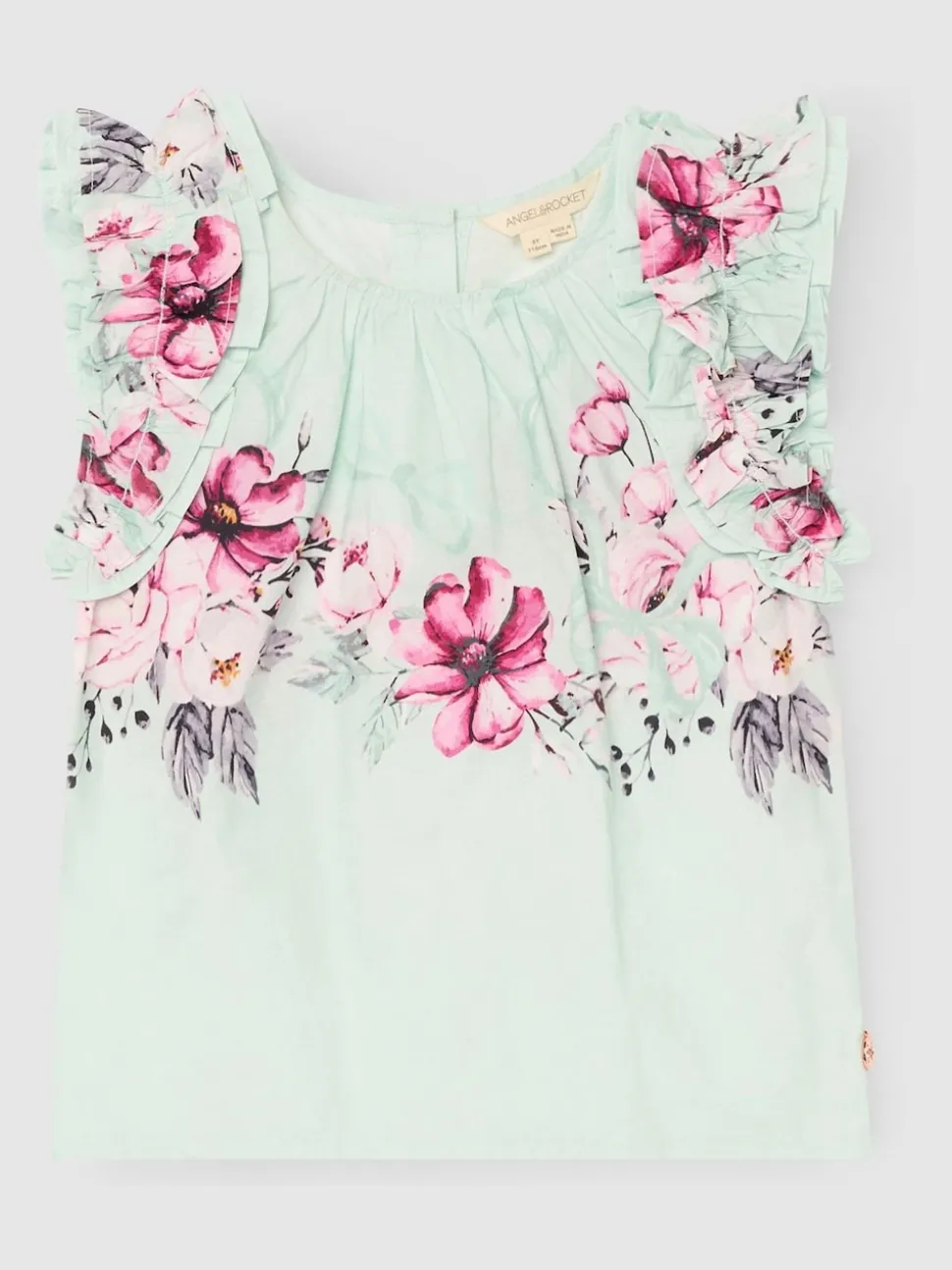 Angel & Rocket Green Nina Ruffle Shell Blouse