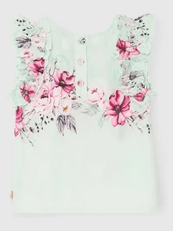 Angel & Rocket Green Nina Ruffle Shell Blouse