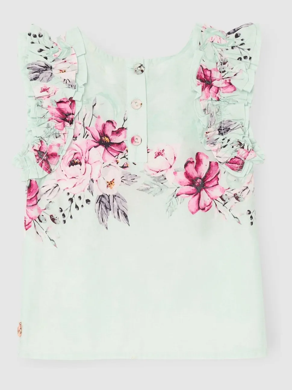 Angel & Rocket Green Nina Ruffle Shell Blouse