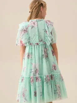 Angel & Rocket Green Rosa Floral Mesh Dress