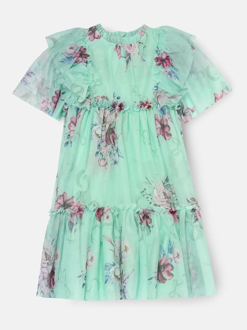 Angel & Rocket Green Rosa Floral Mesh Dress