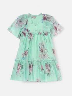 Angel & Rocket Green Rosa Floral Mesh Dress