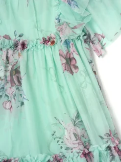 Angel & Rocket Green Rosa Floral Mesh Dress