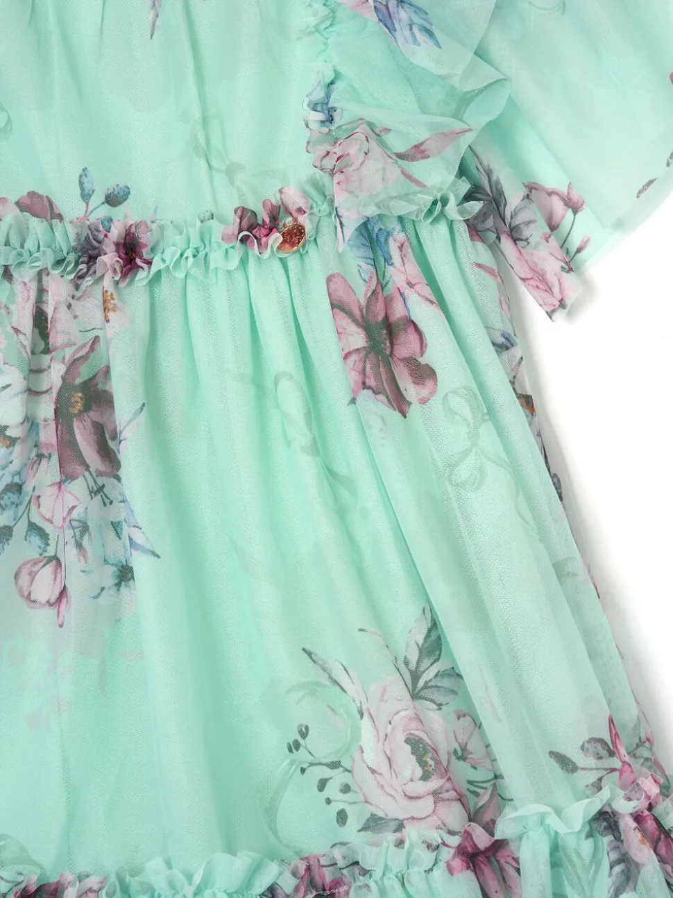 Angel & Rocket Green Rosa Floral Mesh Dress