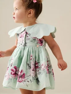 Angel & Rocket Green Sybil Mint Scalloped Collar and Bloomer Dress