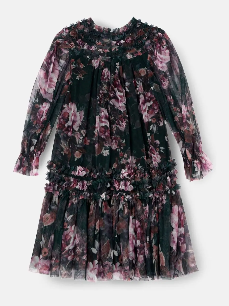 Angel & Rocket Green Verity Ruffle Mesh Dress