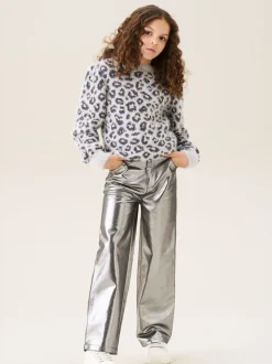 Angel & Rocket Grey Ginny Leopard Print Eyelash Jumper