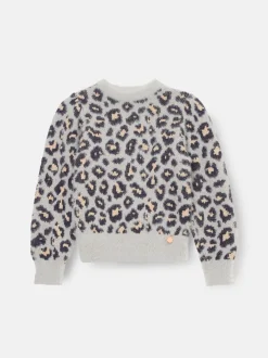 Angel & Rocket Grey Ginny Leopard Print Eyelash Jumper