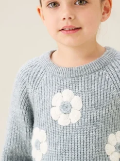 Angel & Rocket Grey Rumi Embellished Flower Jumper