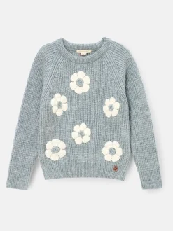 Angel & Rocket Grey Rumi Embellished Flower Jumper