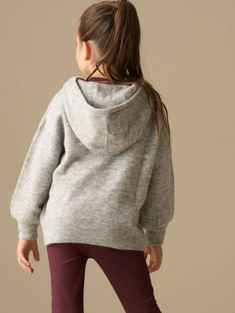 Angel & Rocket Grey Taylor Active Knitted Hooded Jumper