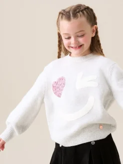 Angel & Rocket Grey Verity Smiley Face Jumper