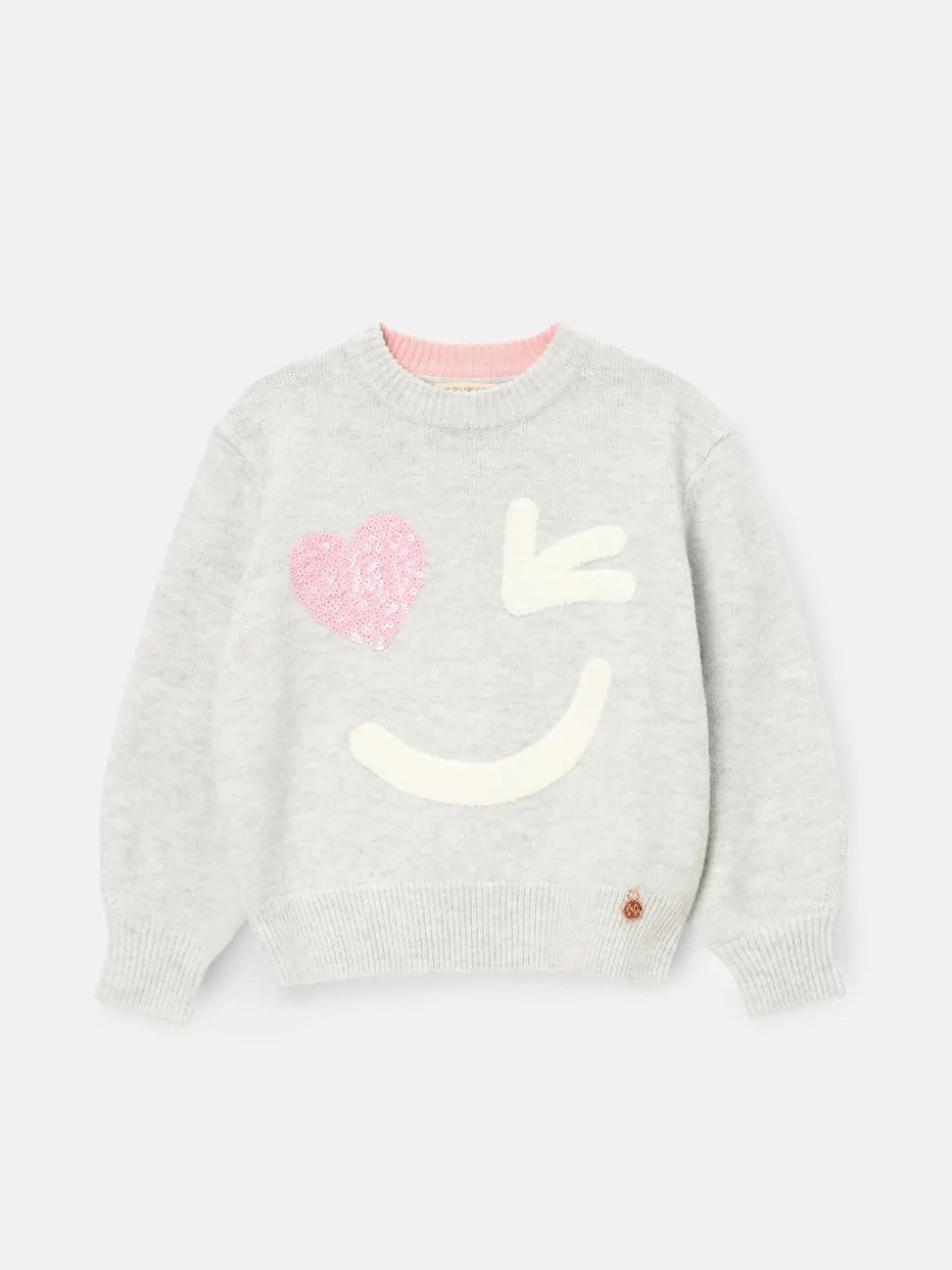 Angel & Rocket Grey Verity Smiley Face Jumper