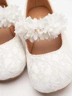 Angel & Rocket Ivory Mary Jane Lace Shoes