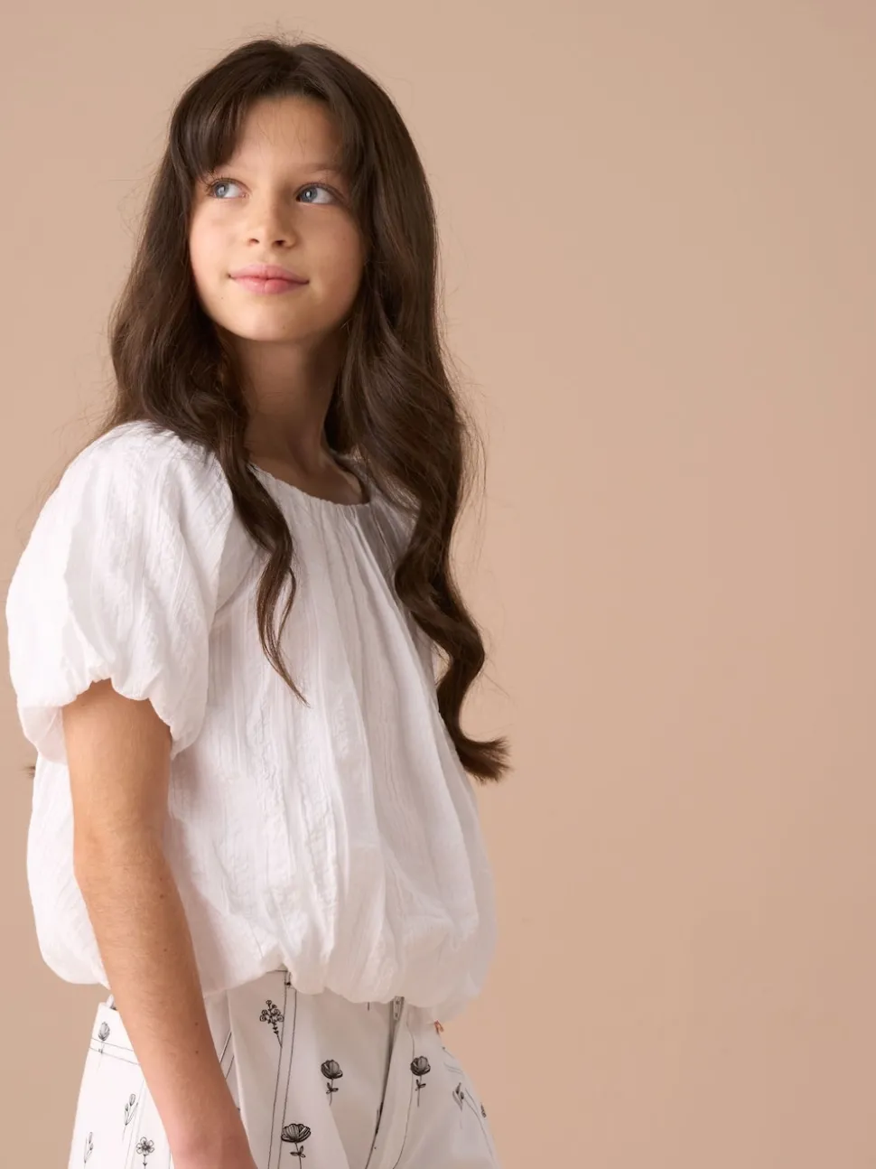 Angel & Rocket Michela White Bubble Hem Top
