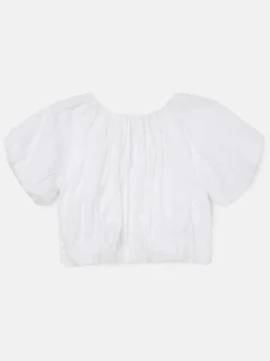 Angel & Rocket Michela White Bubble Hem Top
