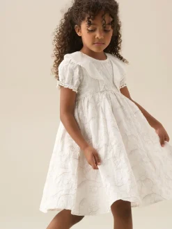 Angel & Rocket Natural Aurora Floral Embroidered Dress