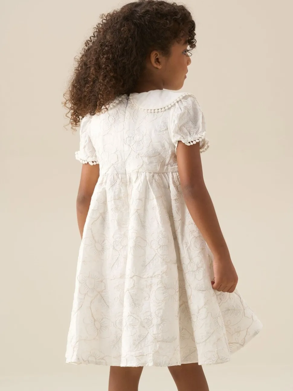 Angel & Rocket Natural Aurora Floral Embroidered Dress
