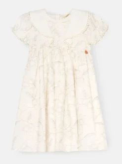Angel & Rocket Natural Aurora Floral Embroidered Dress
