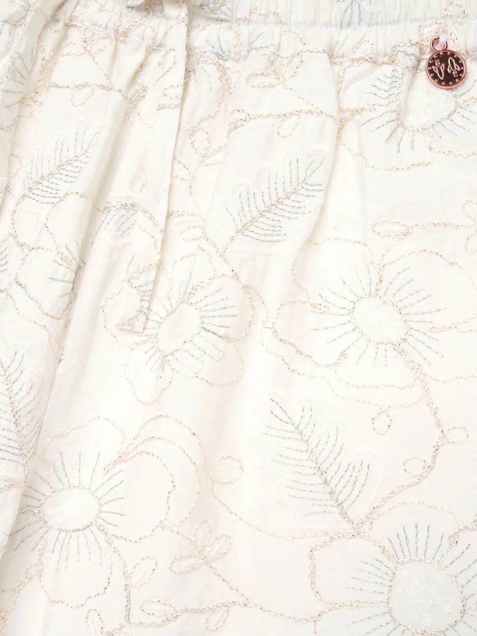 Angel & Rocket Natural Aurora Floral Embroidered Tie Waist Trousers