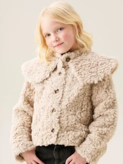 Angel & Rocket Natural Cecile Cape Collar Faux Fur Coat