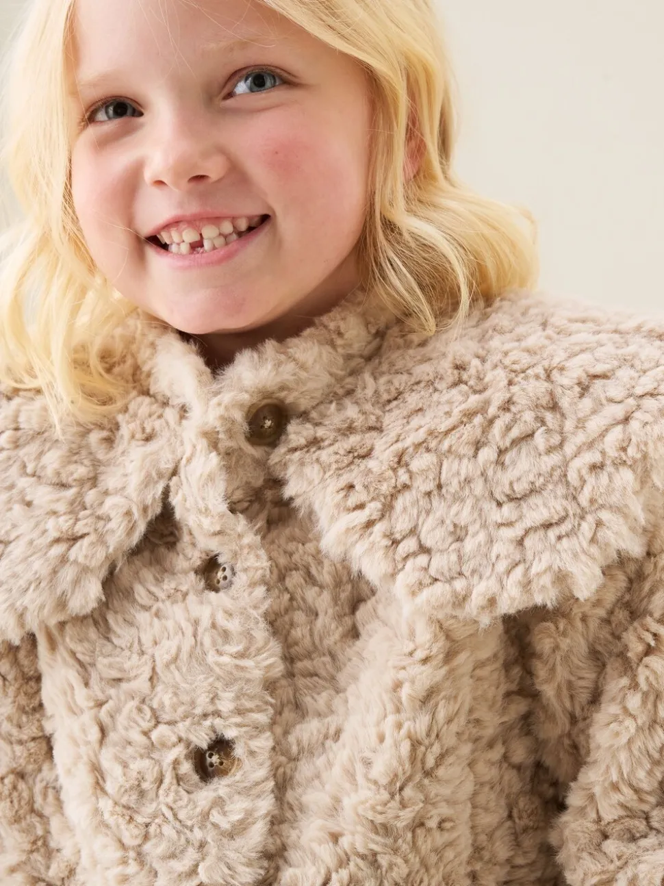 Angel & Rocket Natural Cecile Cape Collar Faux Fur Coat
