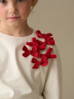 Angel & Rocket Natural Elena Bow Corsage Long selleves Top