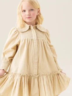 Angel & Rocket Natural Harper Shirred Denim Shirt Dress