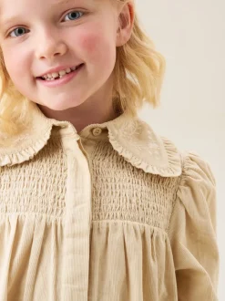 Angel & Rocket Natural Harper Shirred Denim Shirt Dress