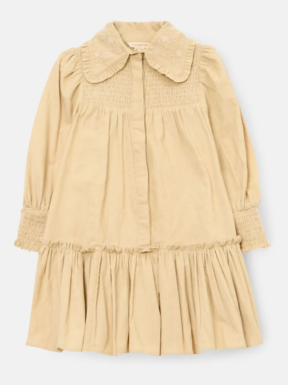 Angel & Rocket Natural Harper Shirred Denim Shirt Dress