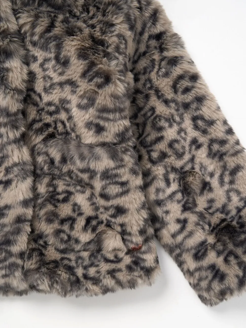 Angel & Rocket Natural Lyla Leopard Hooded Fur Jacket