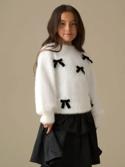Angel & Rocket Natural Mia Velvet Bow Eyelash Jumper