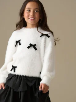 Angel & Rocket Natural Mia Velvet Bow Eyelash Jumper