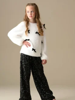 Angel & Rocket Natural Mia Velvet Bow Eyelash Jumper